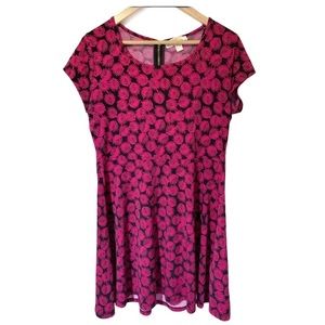 MICHAEL Michael Kors Pink and Black Palm Leaf print stretchy dress Size P/L